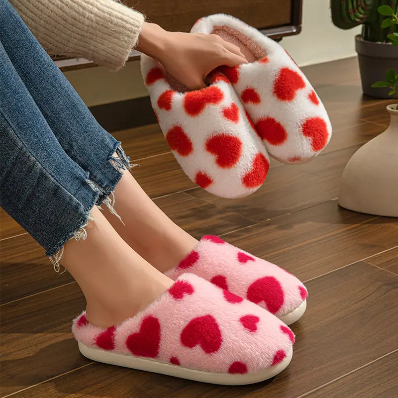 Factory direct supply cross-border love cotton slippers soft, comfortable and refreshing cute warm slippers wholesale — feature 26