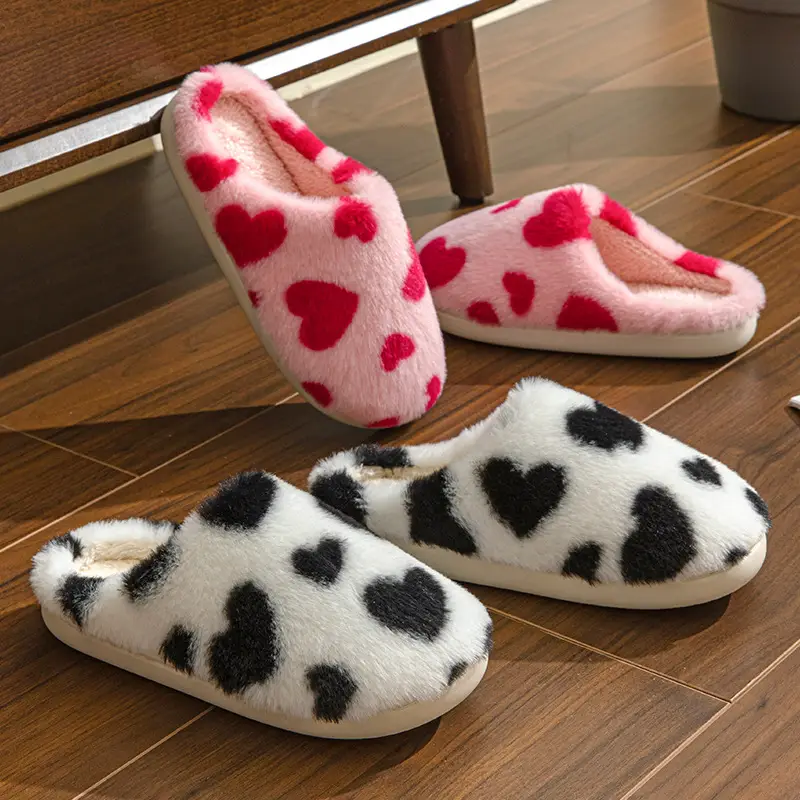 Factory direct supply cross-border love cotton slippers soft, comfortable and refreshing cute warm slippers wholesale — feature 4