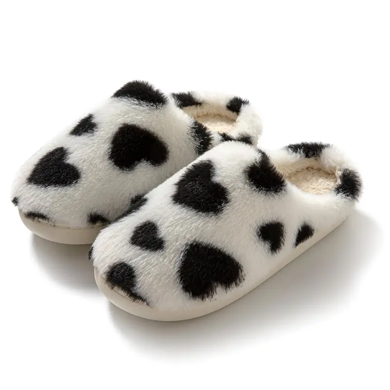 Factory direct supply cross-border love cotton slippers soft, comfortable and refreshing cute warm slippers wholesale