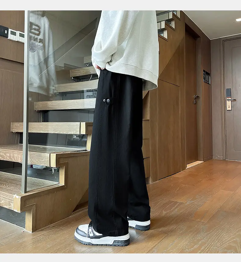 Hanlu Men's Pure Cotton Vintage Casual Pants Beige — feature 19