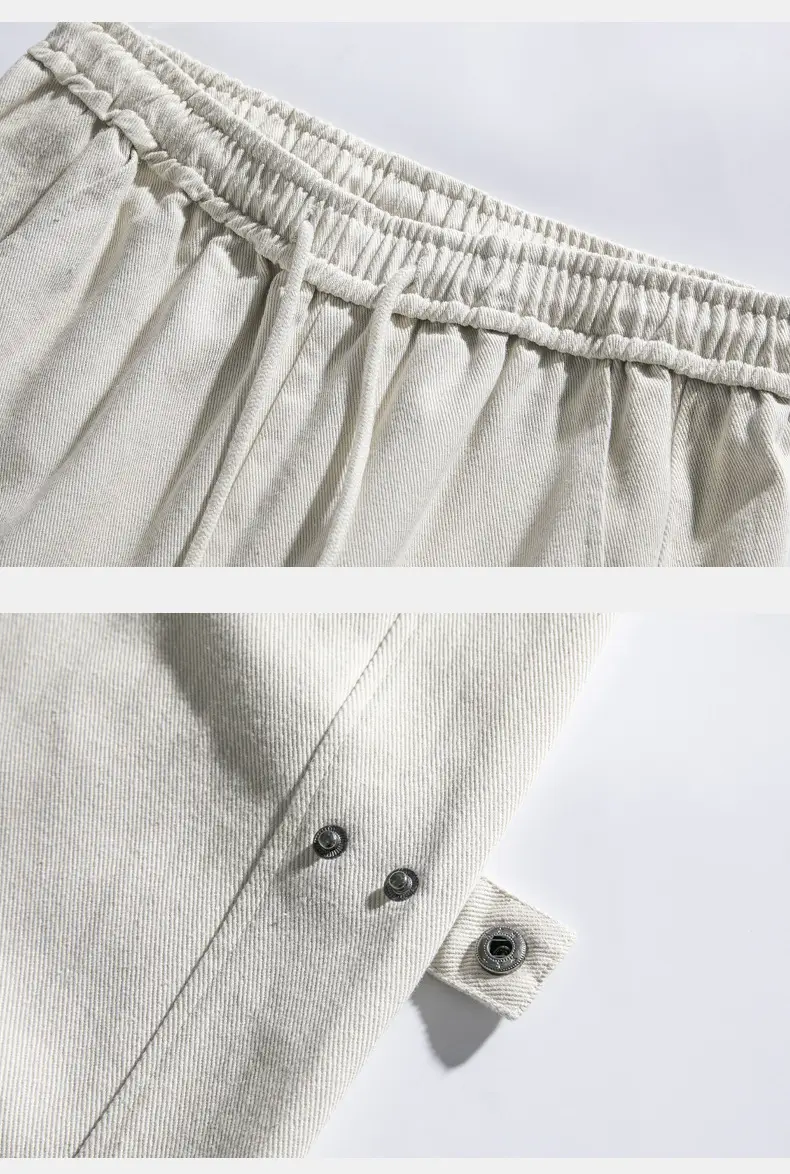 Hanlu Men's Pure Cotton Vintage Casual Pants Beige — feature 23