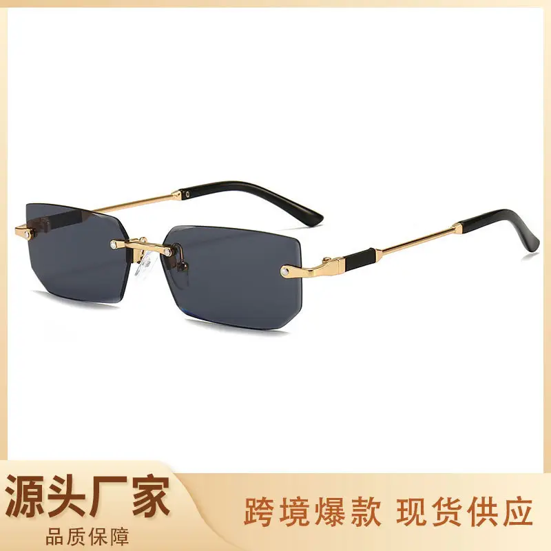 Men Frameless Gold Jelly Sunglasses 301 - Image 11