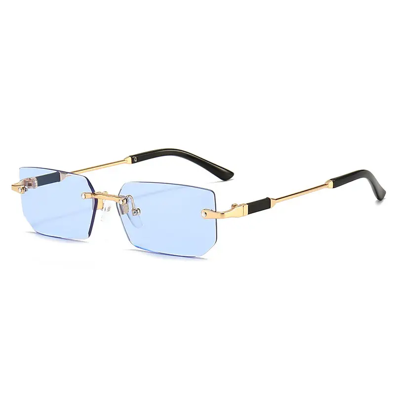 Men Frameless Gold Jelly Sunglasses 301 - Image 15