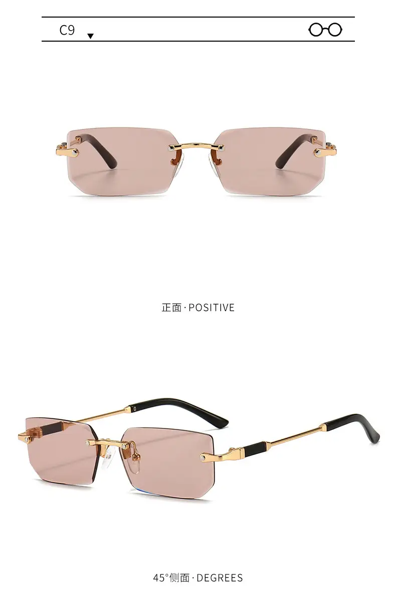 Men Frameless Gold Jelly Sunglasses 301 — feature 10