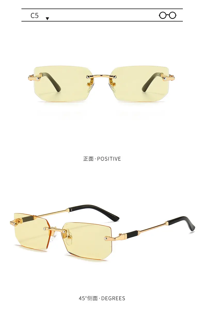 Men Frameless Gold Jelly Sunglasses 301 — feature 11