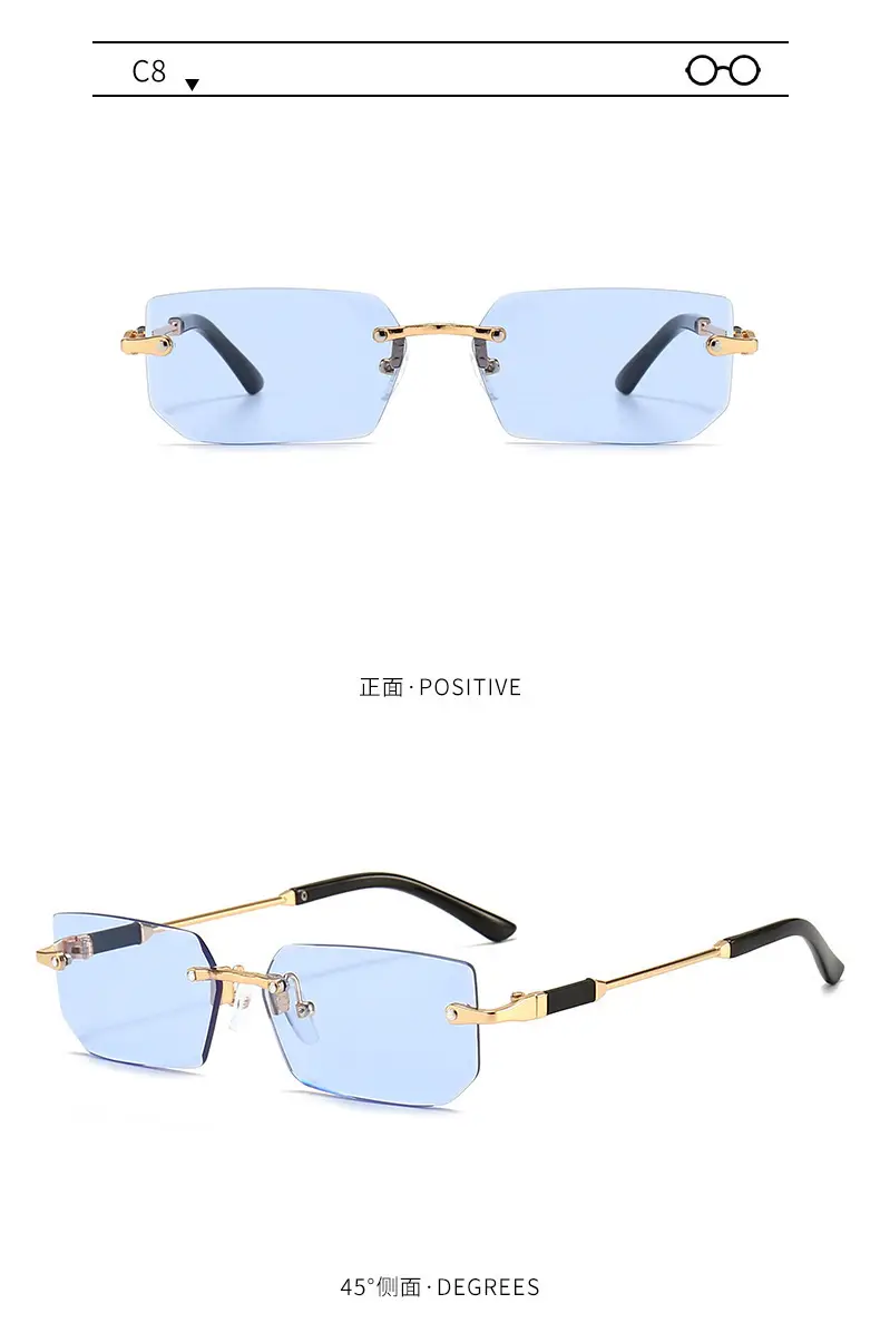 Men Frameless Gold Jelly Sunglasses 301 — feature 13