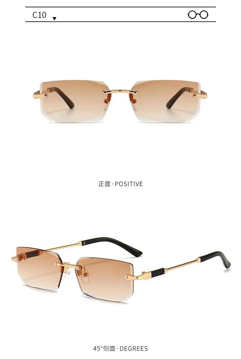Men Frameless Gold Jelly Sunglasses 301 — feature 14