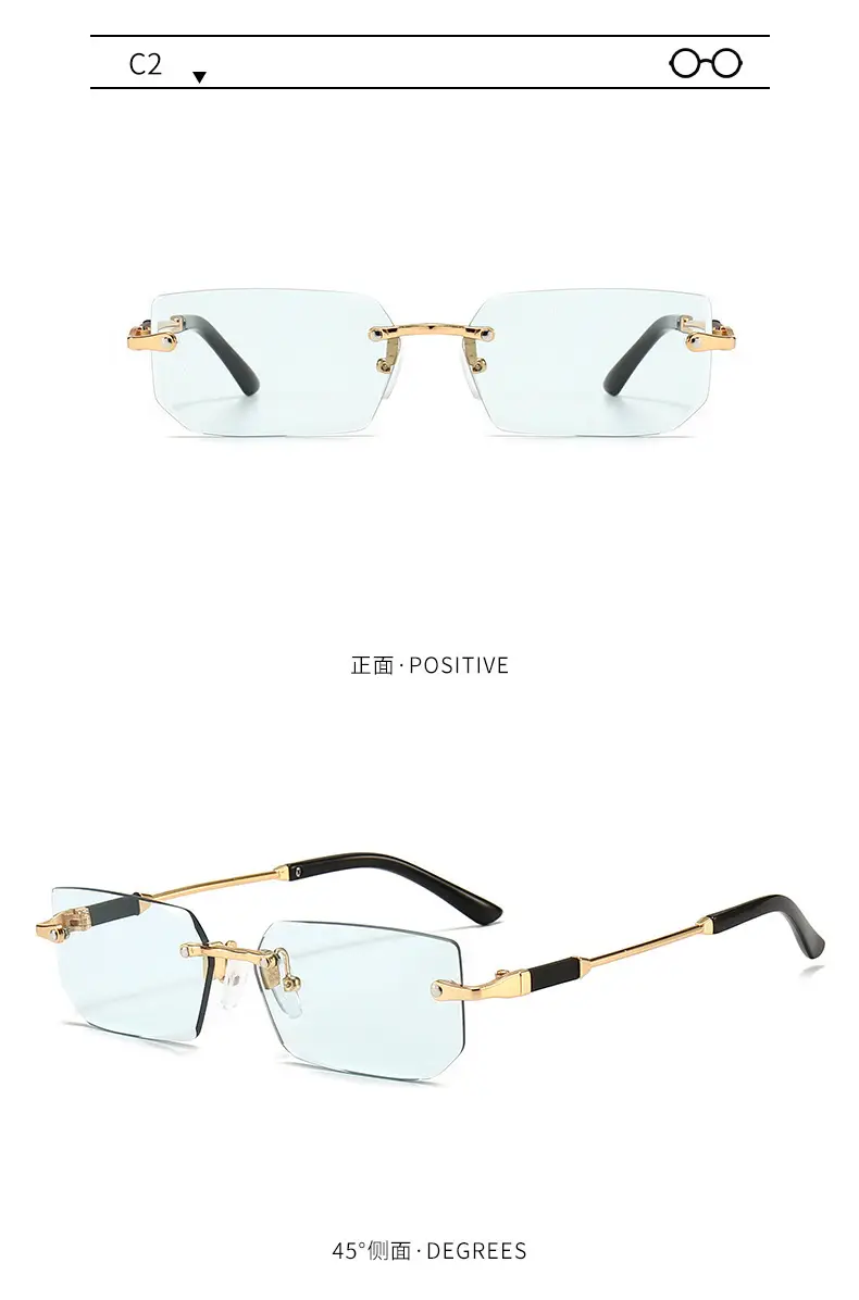 Men Frameless Gold Jelly Sunglasses 301 — feature 15