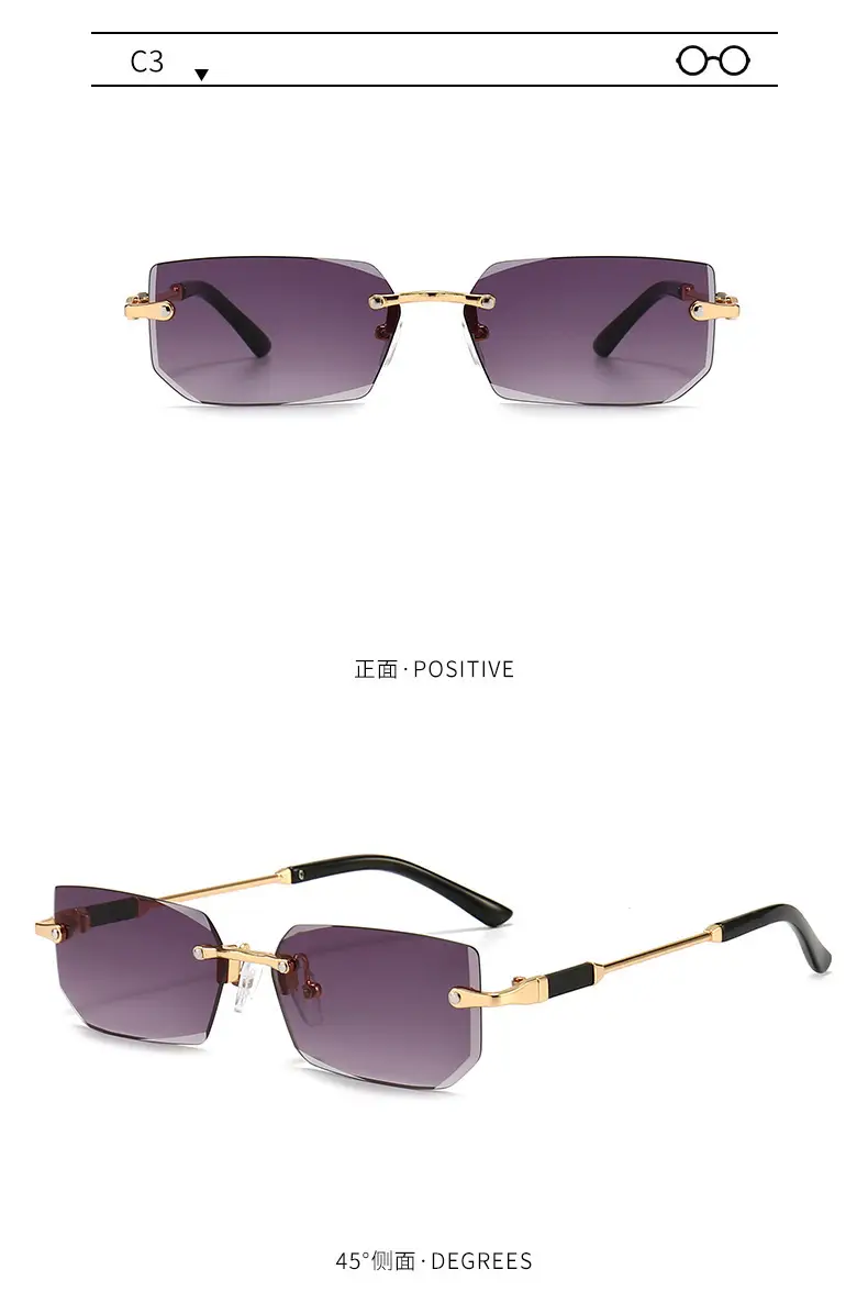 Men Frameless Gold Jelly Sunglasses 301 — feature 16