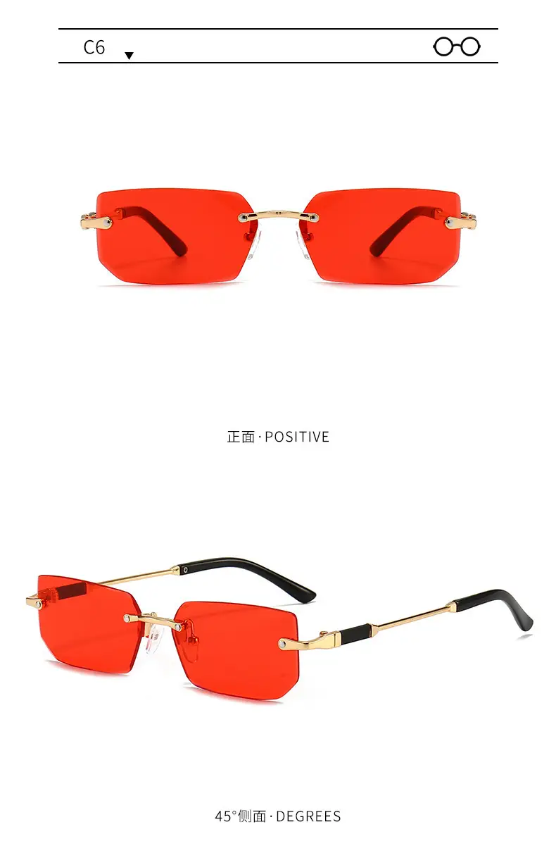 Men Frameless Gold Jelly Sunglasses 301 — feature 17