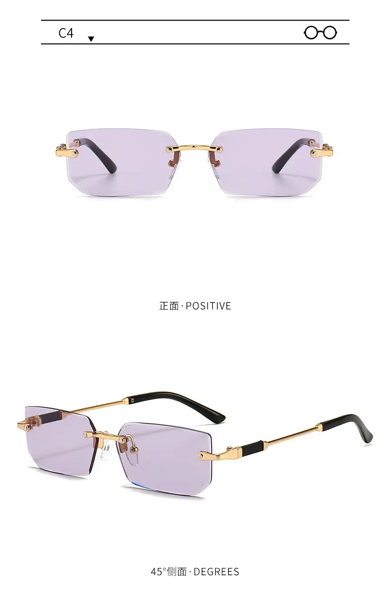 Men Frameless Gold Jelly Sunglasses 301 — feature 18