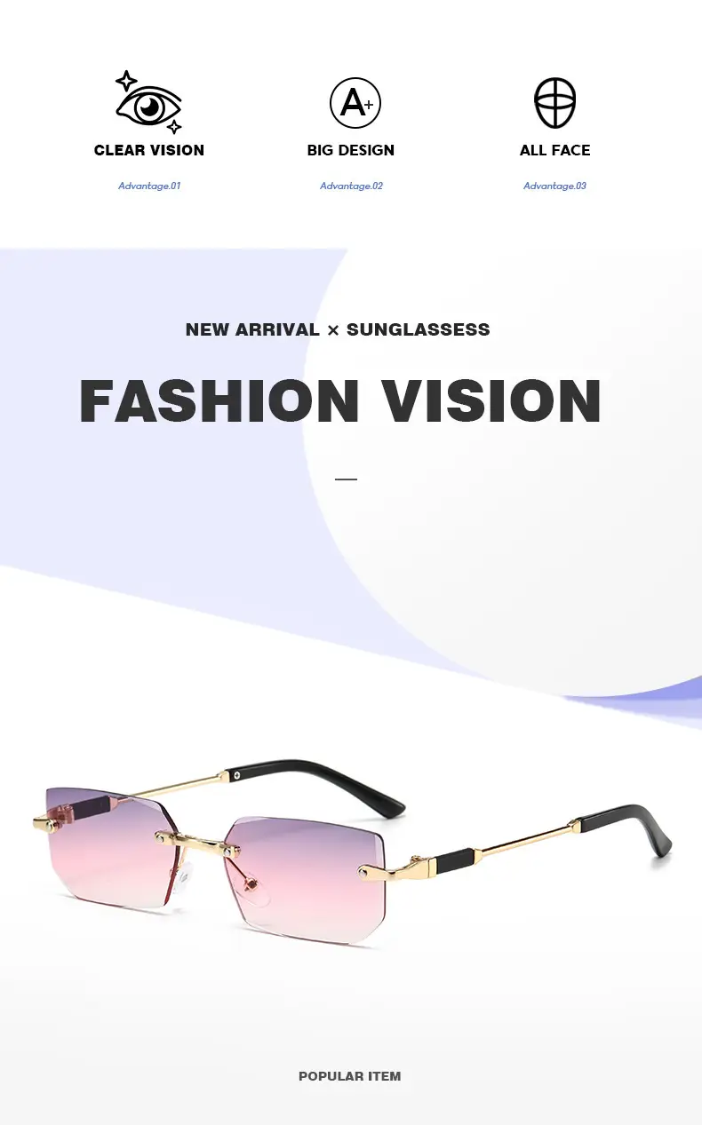 Men Frameless Gold Jelly Sunglasses 301 — feature 2