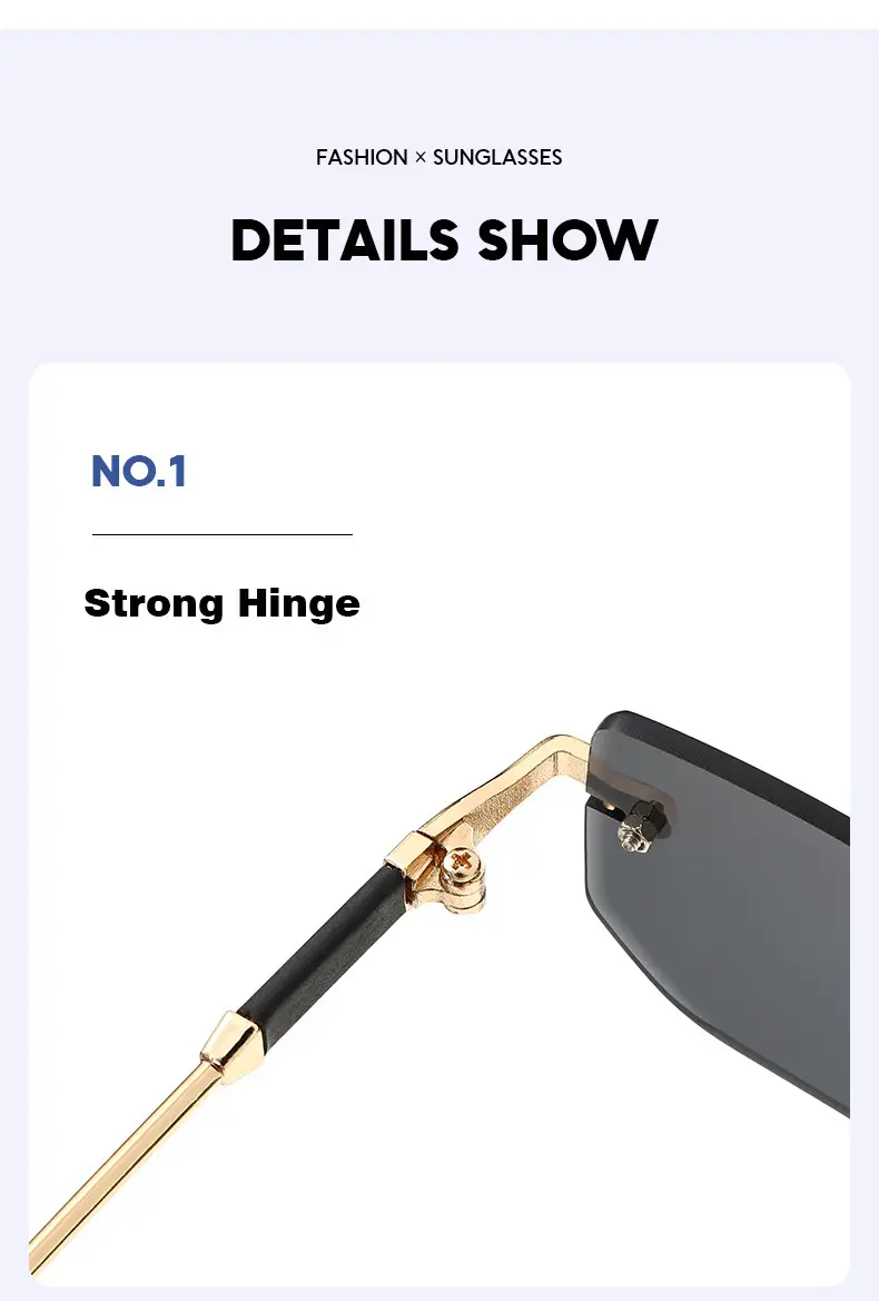Men Frameless Gold Jelly Sunglasses 301 — feature 4