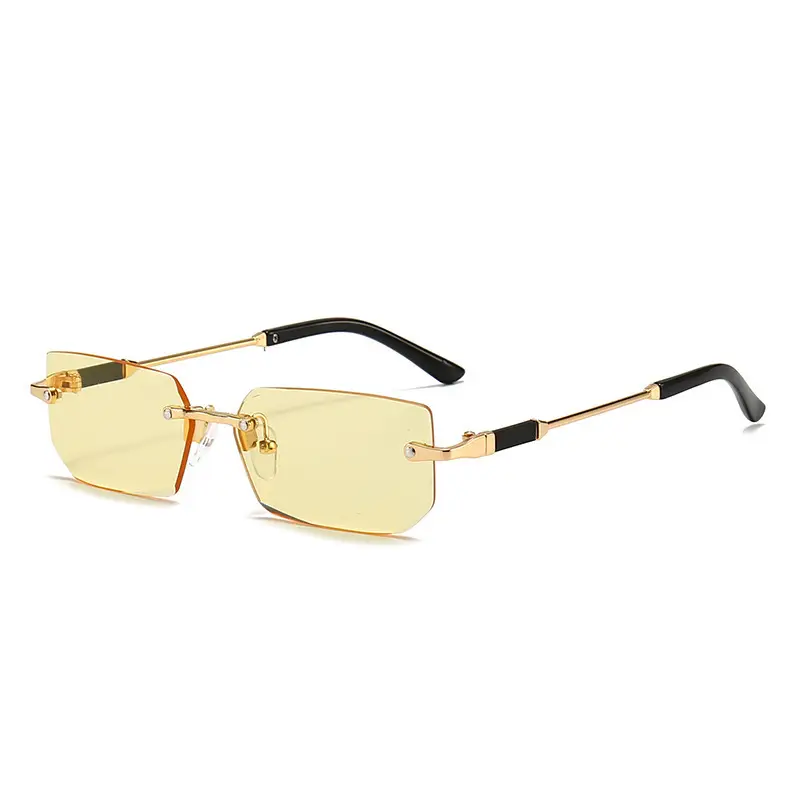 Men Frameless Gold Jelly Sunglasses 301 - Image 5