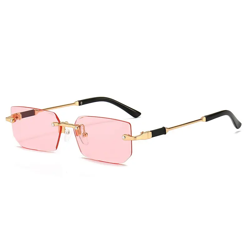 Men Frameless Gold Jelly Sunglasses 301 - Image 7