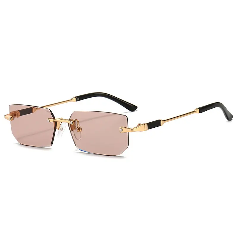 Men Frameless Gold Jelly Sunglasses 301 - Image 8