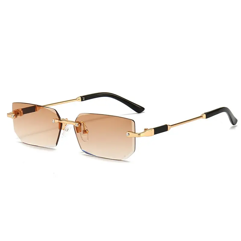 Men Frameless Gold Jelly Sunglasses 301 - Image 9
