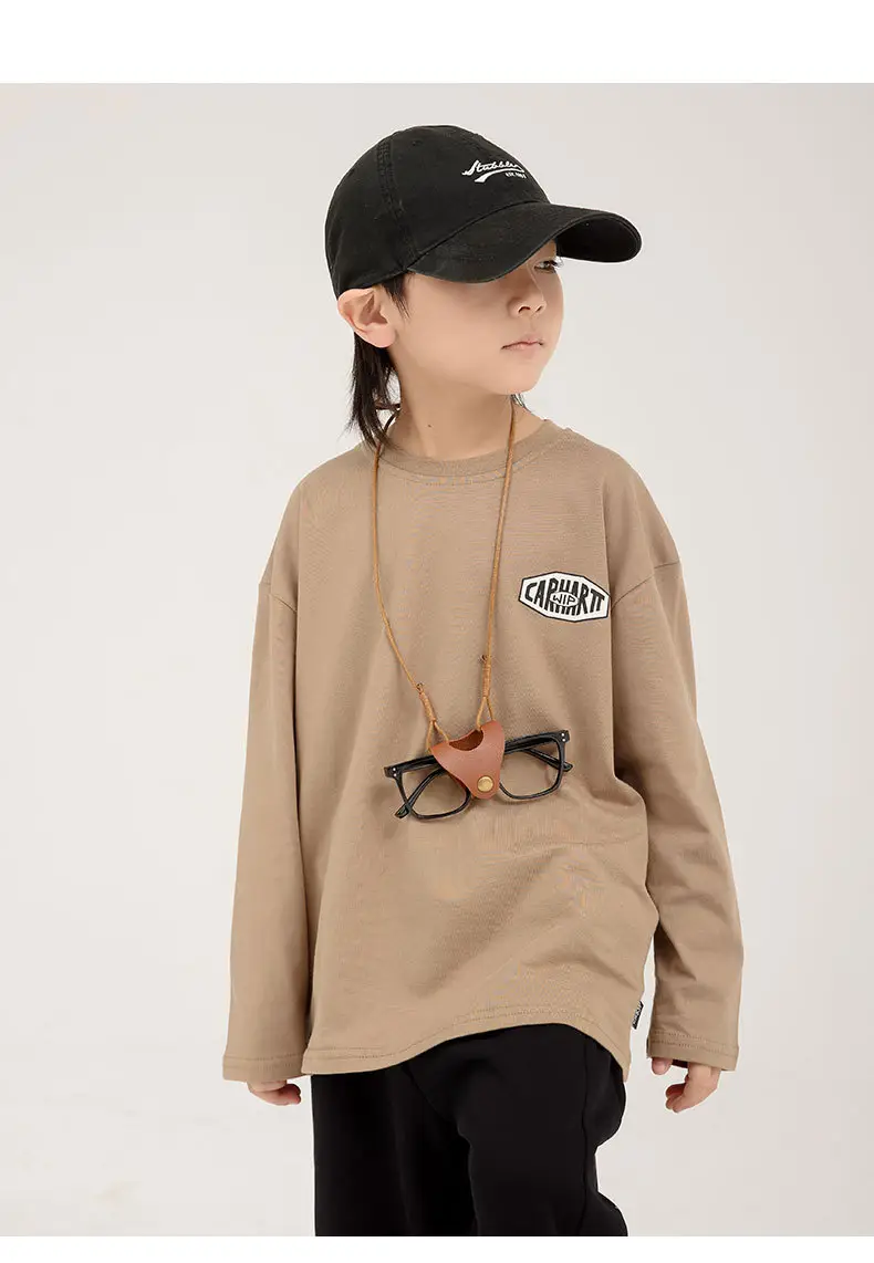 Boys Long Sleeve Letter Print Top White Cropped Pants — feature 14