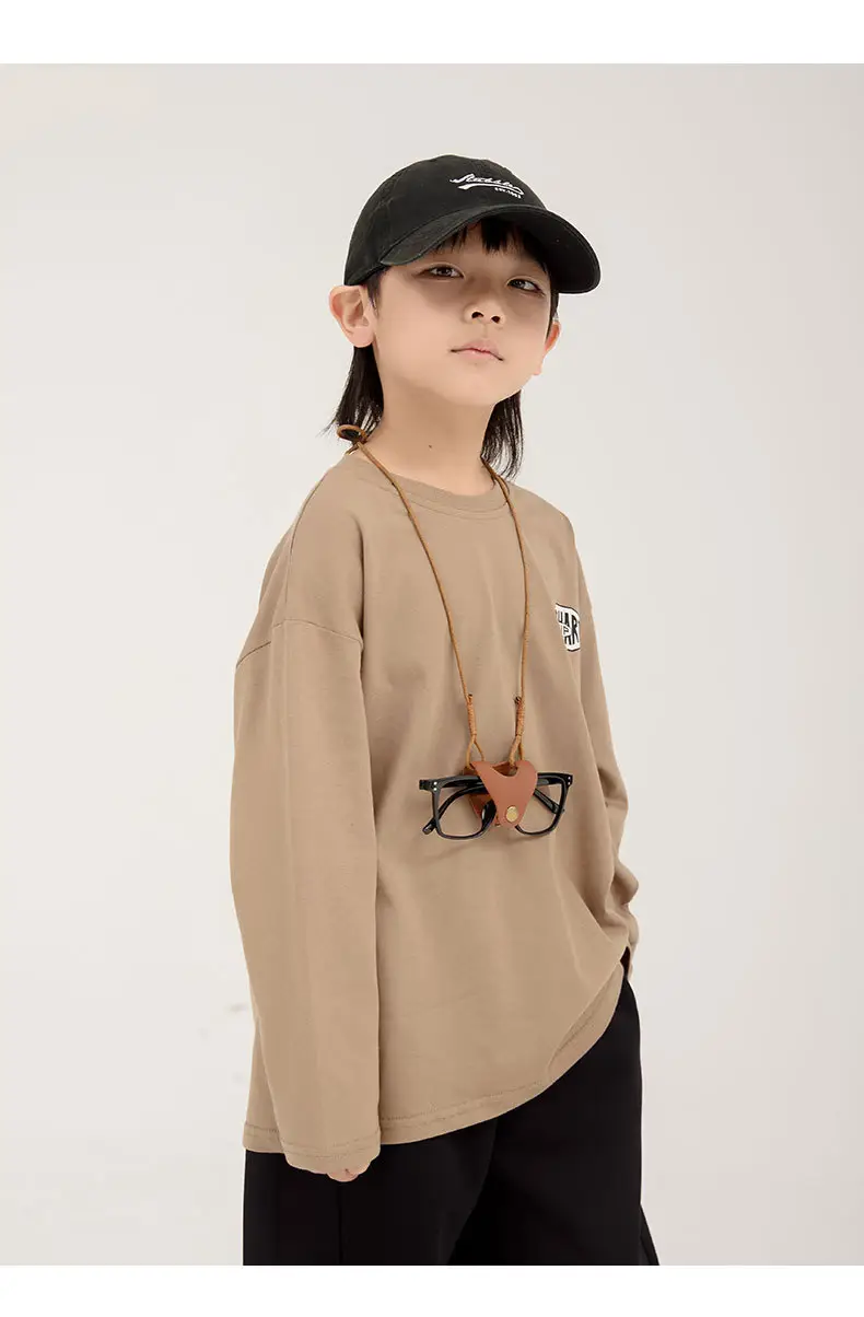Boys Long Sleeve Letter Print Top White Cropped Pants — feature 15