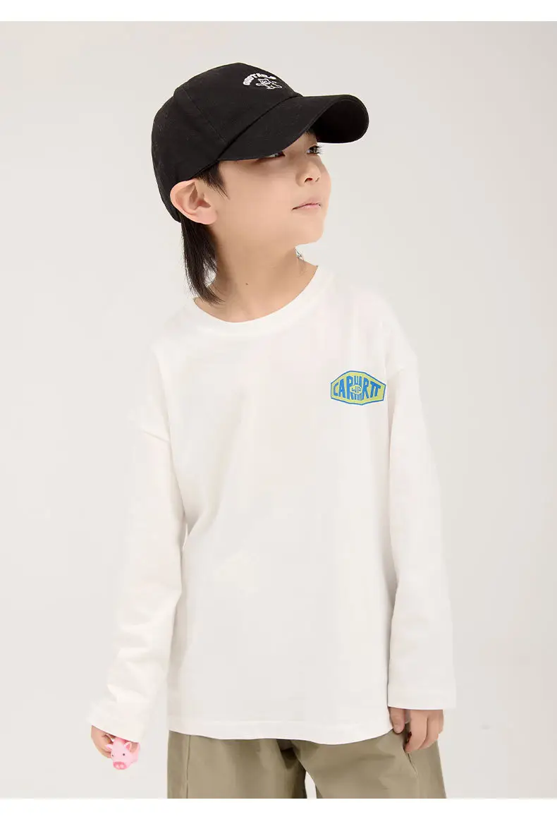 Boys Long Sleeve Letter Print Top White Cropped Pants — feature 8