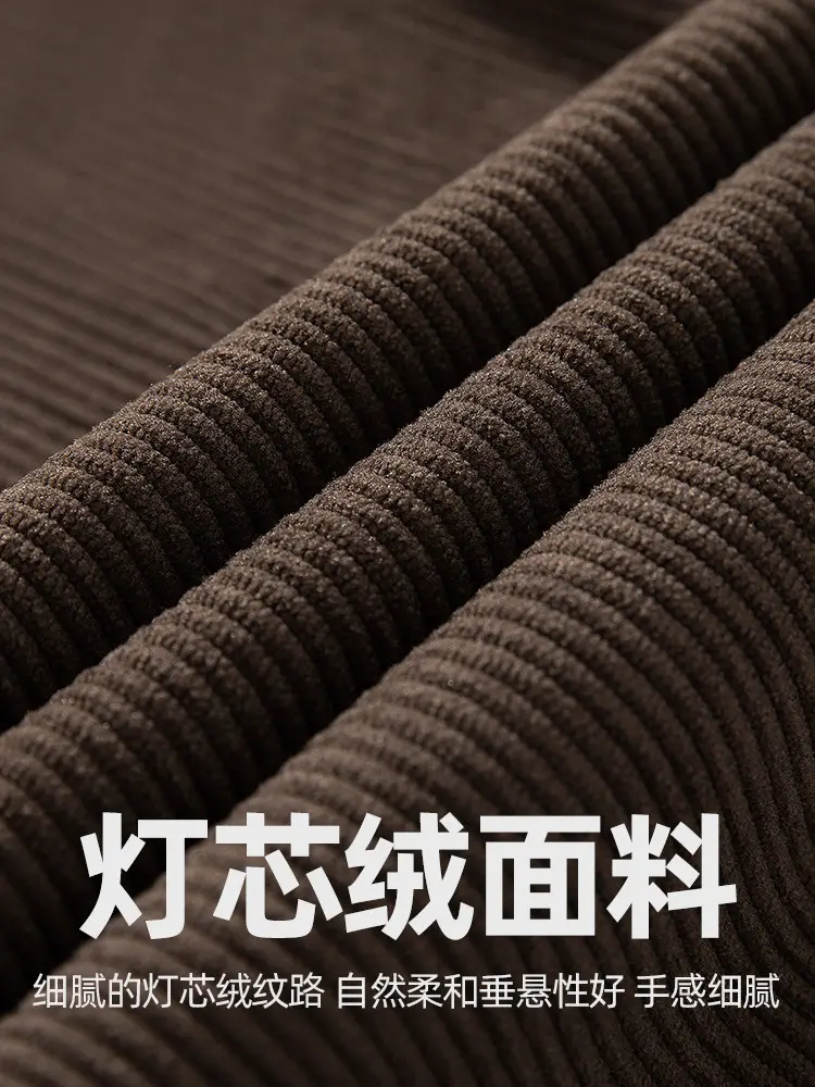Hanlu Men's Brown Corduroy Cargo Pants Spring New - Image 6