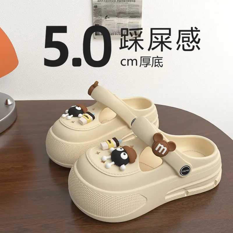 Eva Clogs Mary Summer Outdoor Wear 2026 New Cartoon Non-Slip Thick-Soled Height-Increasing Beach Closed-Toe Slippers for Women - Image 5