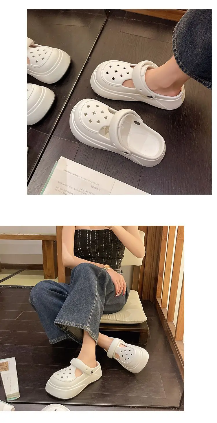 Eva Clogs Mary Summer Outdoor Wear 2026 New Cartoon Non-Slip Thick-Soled Height-Increasing Beach Closed-Toe Slippers for Women — feature 10