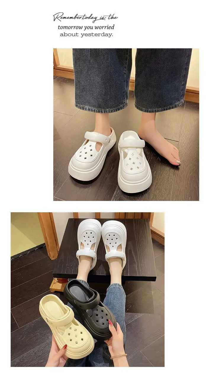 Eva Clogs Mary Summer Outdoor Wear 2026 New Cartoon Non-Slip Thick-Soled Height-Increasing Beach Closed-Toe Slippers for Women — feature 11