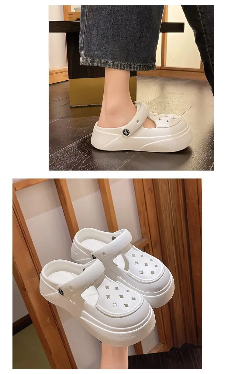 Eva Clogs Mary Summer Outdoor Wear 2026 New Cartoon Non-Slip Thick-Soled Height-Increasing Beach Closed-Toe Slippers for Women — feature 12