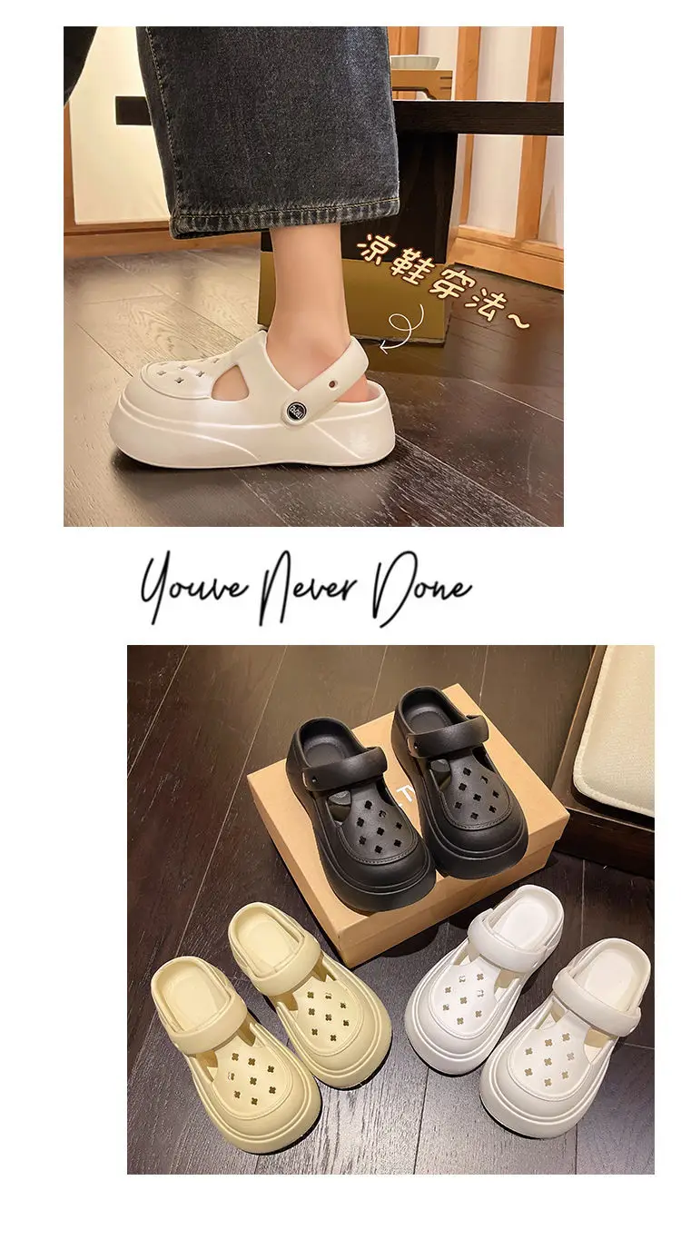 Eva Clogs Mary Summer Outdoor Wear 2026 New Cartoon Non-Slip Thick-Soled Height-Increasing Beach Closed-Toe Slippers for Women — feature 13