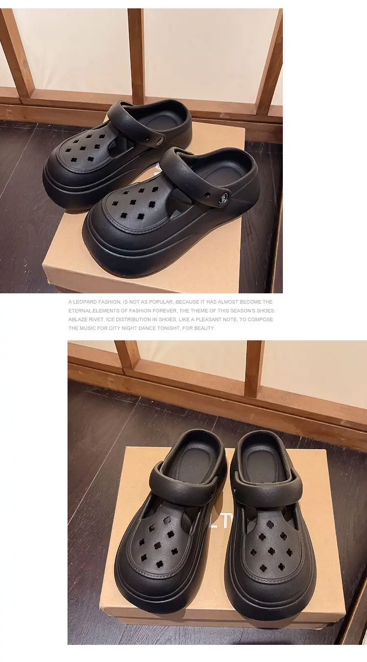 Eva Clogs Mary Summer Outdoor Wear 2026 New Cartoon Non-Slip Thick-Soled Height-Increasing Beach Closed-Toe Slippers for Women — feature 14