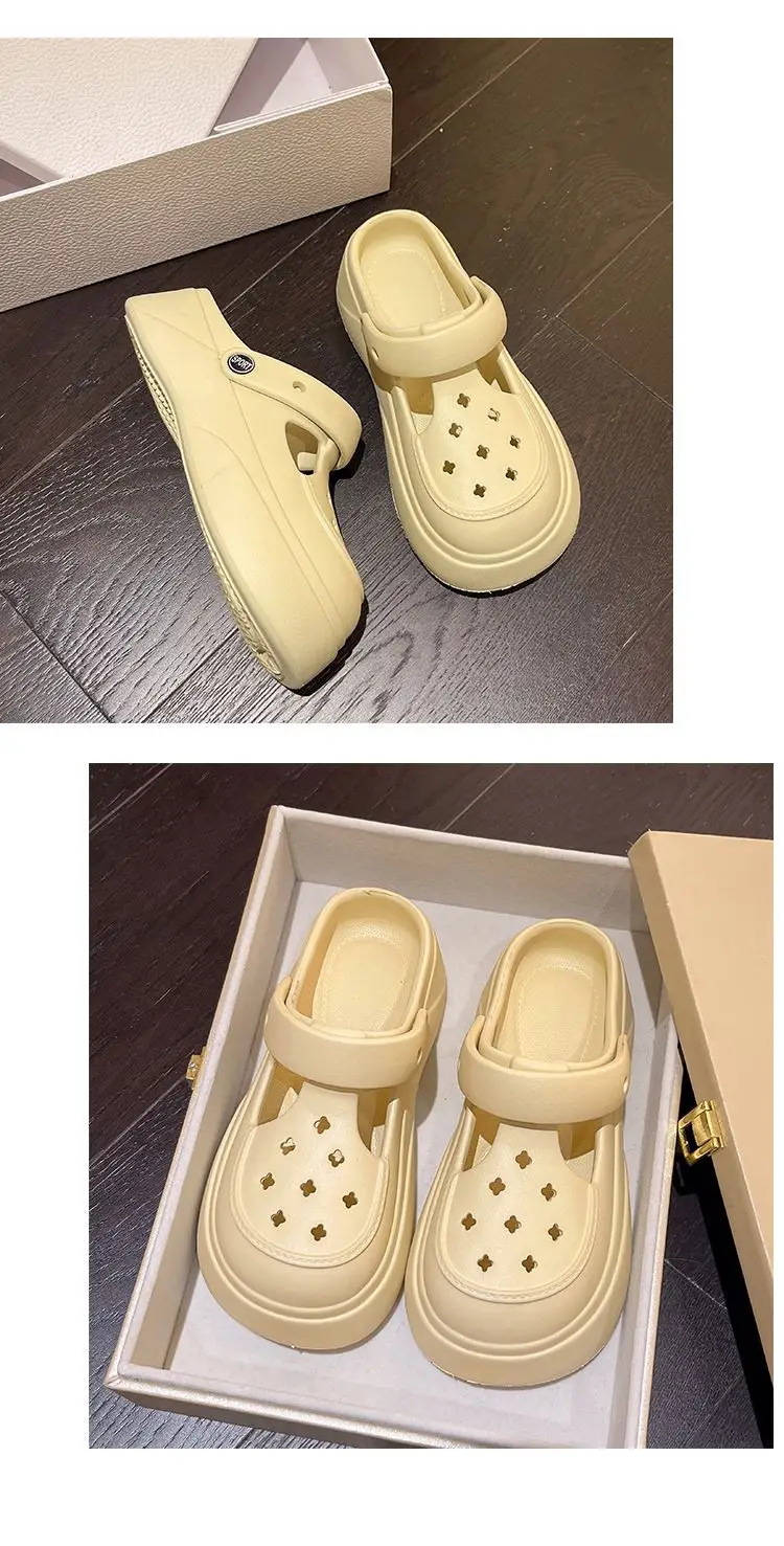 Eva Clogs Mary Summer Outdoor Wear 2026 New Cartoon Non-Slip Thick-Soled Height-Increasing Beach Closed-Toe Slippers for Women — feature 16