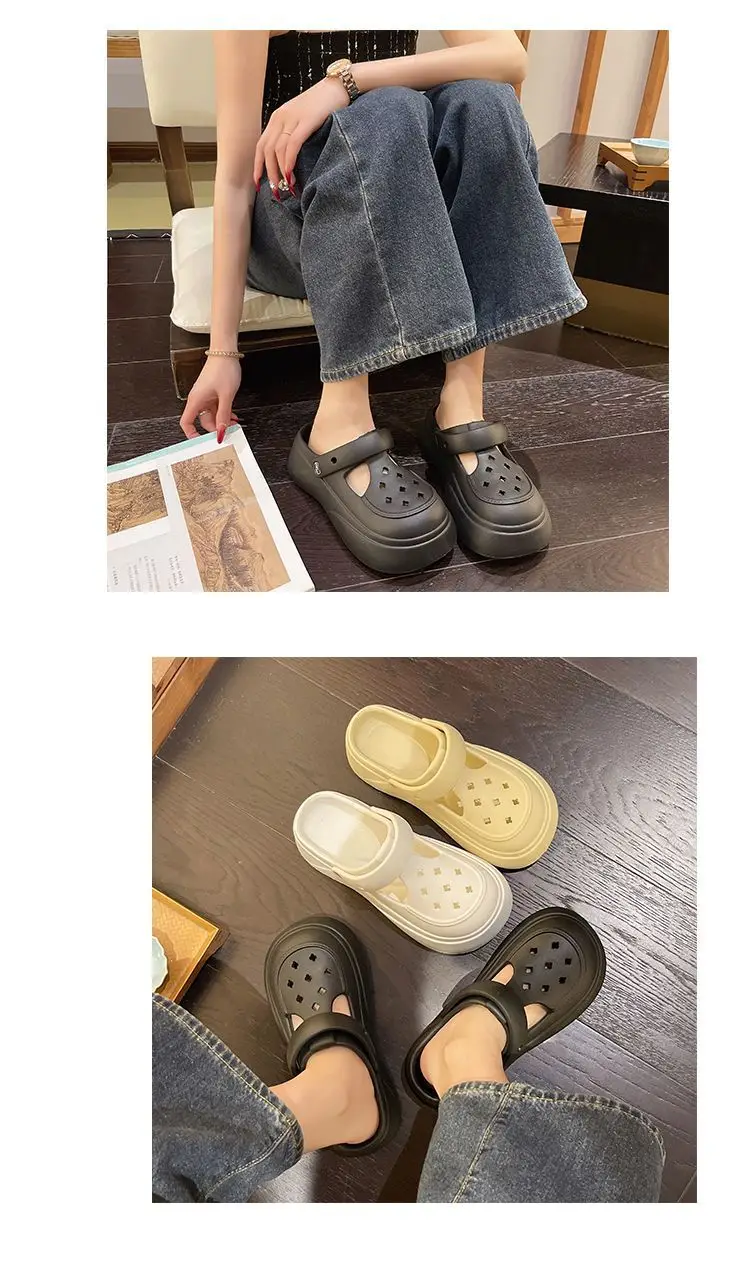 Eva Clogs Mary Summer Outdoor Wear 2026 New Cartoon Non-Slip Thick-Soled Height-Increasing Beach Closed-Toe Slippers for Women — feature 6
