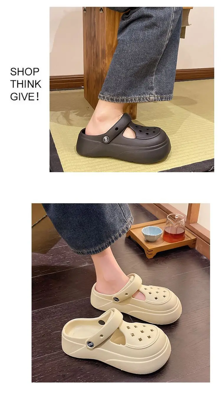Eva Clogs Mary Summer Outdoor Wear 2026 New Cartoon Non-Slip Thick-Soled Height-Increasing Beach Closed-Toe Slippers for Women — feature 7