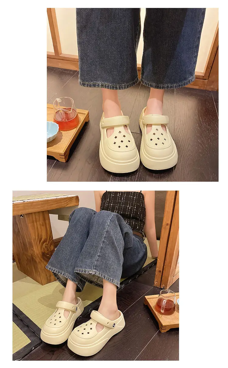 Eva Clogs Mary Summer Outdoor Wear 2026 New Cartoon Non-Slip Thick-Soled Height-Increasing Beach Closed-Toe Slippers for Women — feature 8