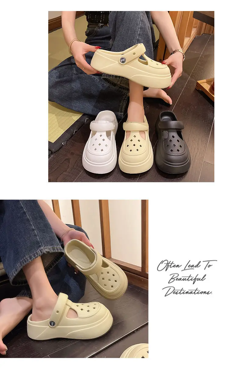 Eva Clogs Mary Summer Outdoor Wear 2026 New Cartoon Non-Slip Thick-Soled Height-Increasing Beach Closed-Toe Slippers for Women — feature 9