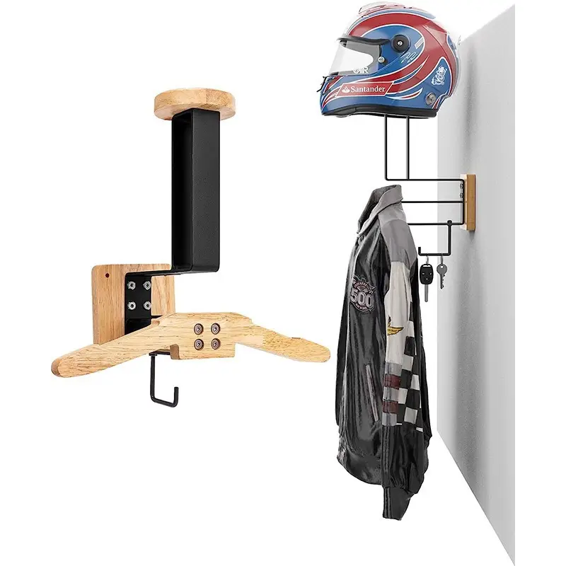 Wall-Mounted Tactical Helmet & Jacket Storage Rack — feature 3