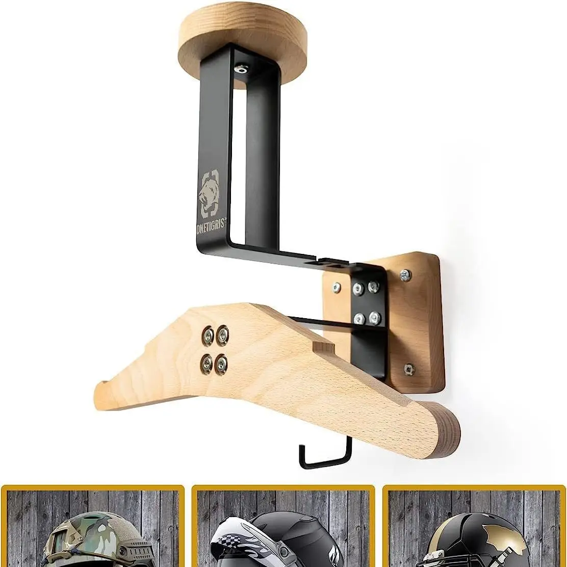 Wall-Mounted Tactical Helmet & Jacket Storage Rack — feature 5