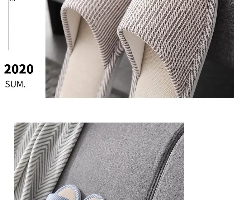 Linen Slippers Men's Summer Cotton and Linen Home Cloth Indoor Home Non-Slip Household Four Seasons Women's Cotton and Linen Linen Linen Slippers — feature 10