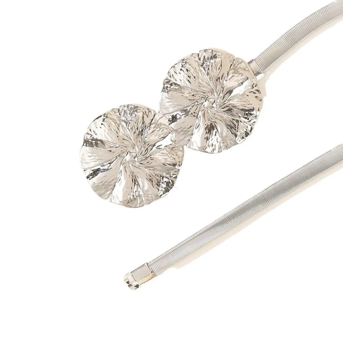 Korean Style Women's Elastic Waist Belt with Crystal Flower Design - Image 7