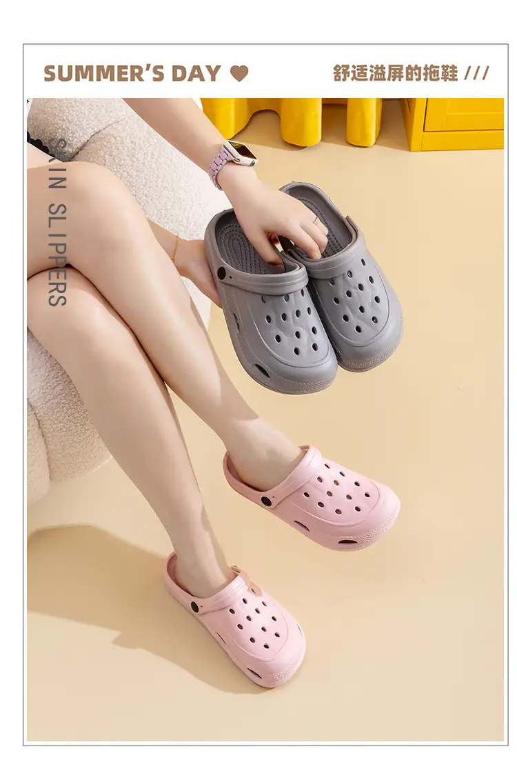 New Men Women Hole Shoes Summer Indoor Outdoor Couple Foam Lightweight Drifting Shoes — feature 19