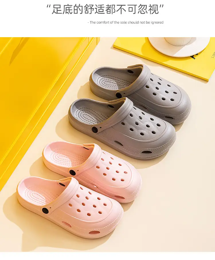 New Men Women Hole Shoes Summer Indoor Outdoor Couple Foam Lightweight Drifting Shoes — feature 31
