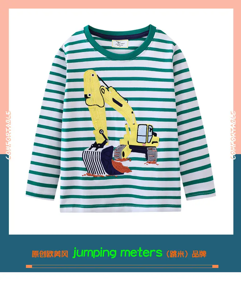 Children's Striped Long Sleeve T-Shirt Green White — feature 2