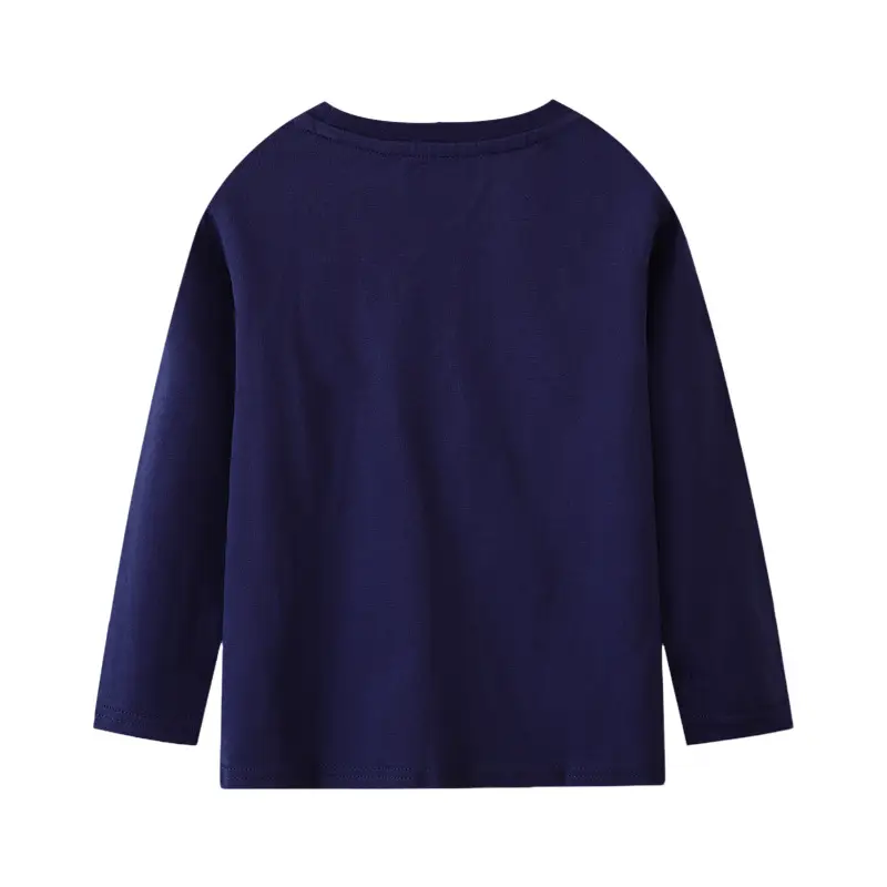 Children's Cotton Long-Sleeve T-Shirt Navy Blue - Image 2