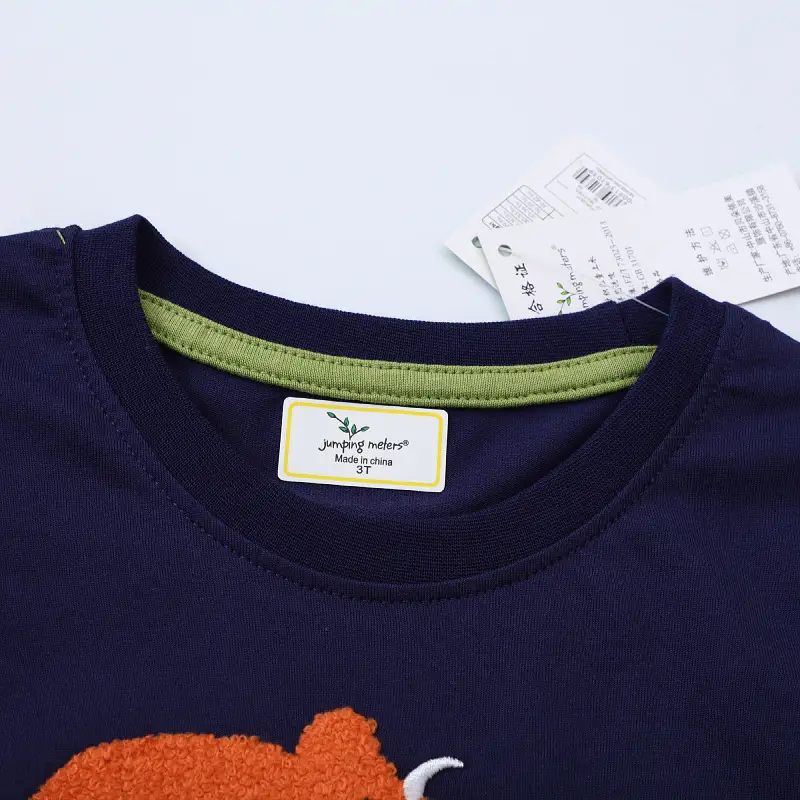 Children's Cotton Long-Sleeve T-Shirt Navy Blue - Image 3