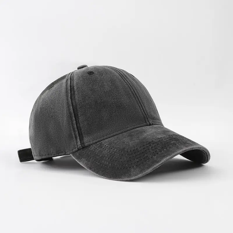 Men's Grey Vintage Washed Baseball Cap Sunshade — feature 13