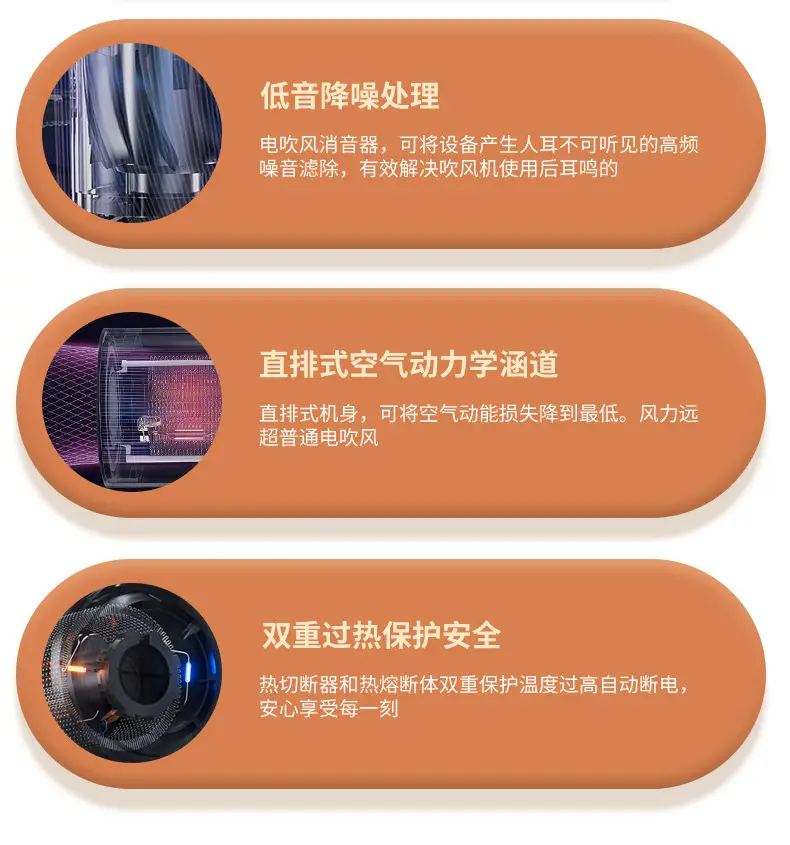 Folding Hair Dryer with Blue Light & Safety Fast Drying — feature 7