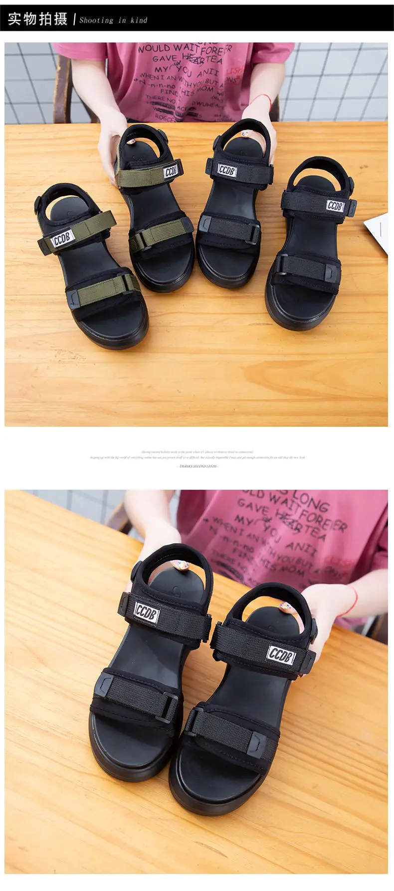 Sports Sandals Women's 2025 Summer New Fashion Torre Platform Shoes Thick Bottom Wedge Flat Outer Wear Beach Shoes — feature 10