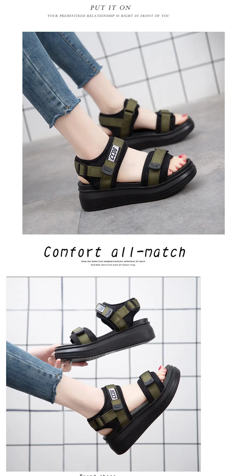 Sports Sandals Women's 2025 Summer New Fashion Torre Platform Shoes Thick Bottom Wedge Flat Outer Wear Beach Shoes — feature 6