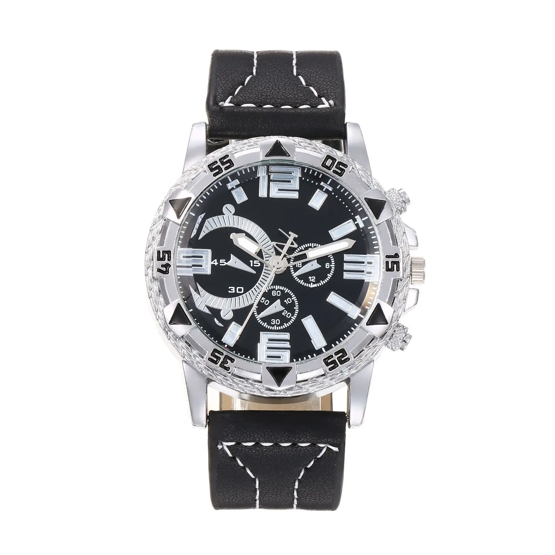 Men's Gold Dial Cross-Body Watch with Large Dial & Quartz Movement - Image 9